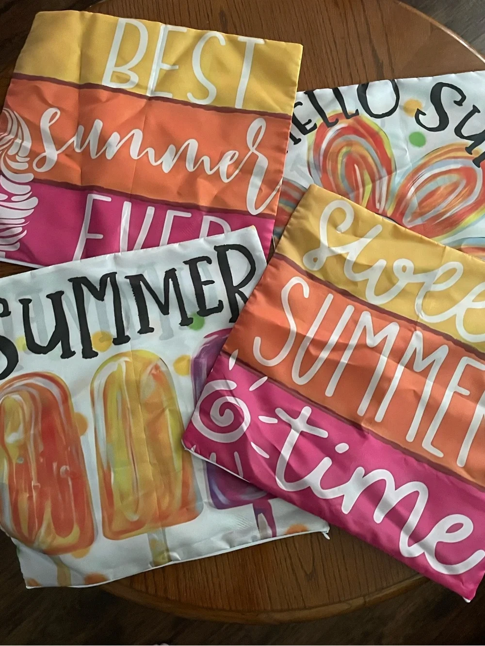 Colorful 'Summer' Decorative Throw Pillow Covers - Set of 4